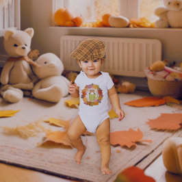 Fall Break Cat Wreath Baby Strampler