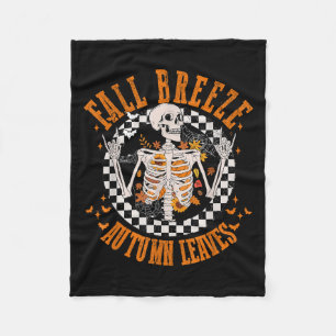 Fall Breeze Herbst Blätter Skelett Blume Thanksgi Fleecedecke