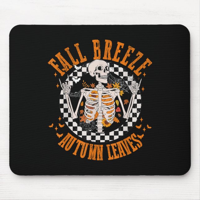 Fall Breeze Herbst Blätter Skelett Blume Thanksgi Mousepad (Vorne)