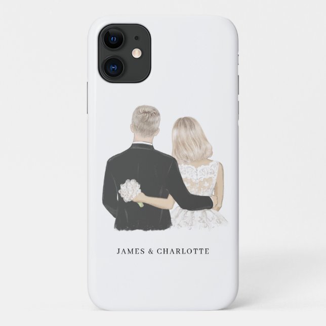 Fall Bride and Groom Illustration Case-Mate iPhone Hülle (Rückseite)