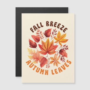 Fall Brise, Herbst Blätter - Whimsischer Fall Magnetkarte