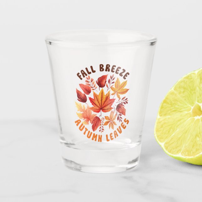 Fall Brise, Herbst Blätter - Whimsischer Fall Schnapsglas (Vorderseite)