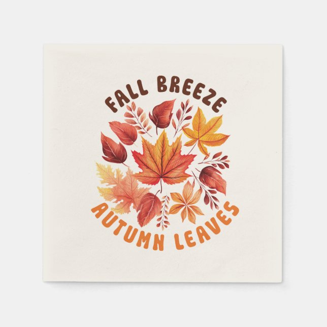 Fall Brise, Herbst Blätter - Whimsischer Fall Serviette (Vorderseite)