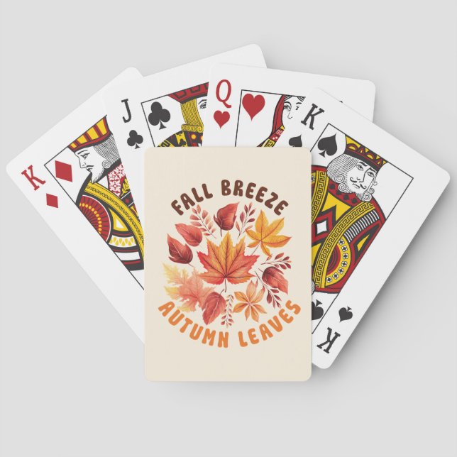 Fall Brise, Herbst Blätter - Whimsischer Fall Spielkarten (Rückseite)