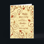 Fall Brother und Schwester Juristenjubiläum Karte<br><div class="desc">Glückliche Hochzeitskarte für Juristen und Juroren mit Herbstlauben und dem gefühlvollen Vers.</div>