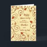 Fall Brother und Schwester Juristenjubiläum Karte<br><div class="desc">Glückliche Hochzeitskarte für Juristen und Juroren mit Herbstlauben und dem gefühlvollen Vers.</div>