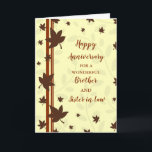 Fall Brother und Schwester Juristenjubiläum Karte<br><div class="desc">Glückliche Hochzeitskarte für Juristen und Juroren mit Herbstlauben und dem gefühlvollen Vers.</div>