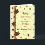 Fall Brother und Schwester Juristenjubiläum Karte<br><div class="desc">Glückliche Hochzeitskarte für Juristen und Juroren mit Herbstlauben und dem gefühlvollen Vers.</div>