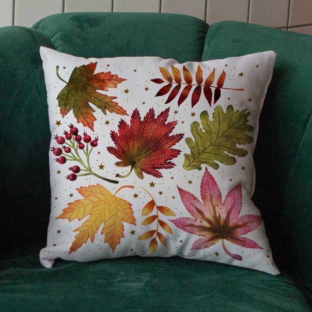 Fall Brown Autumn Leaves Erntemuster Muster Kissen (Fall Brown Autumn Leaves Harvest Pattern Throw Pillow)
