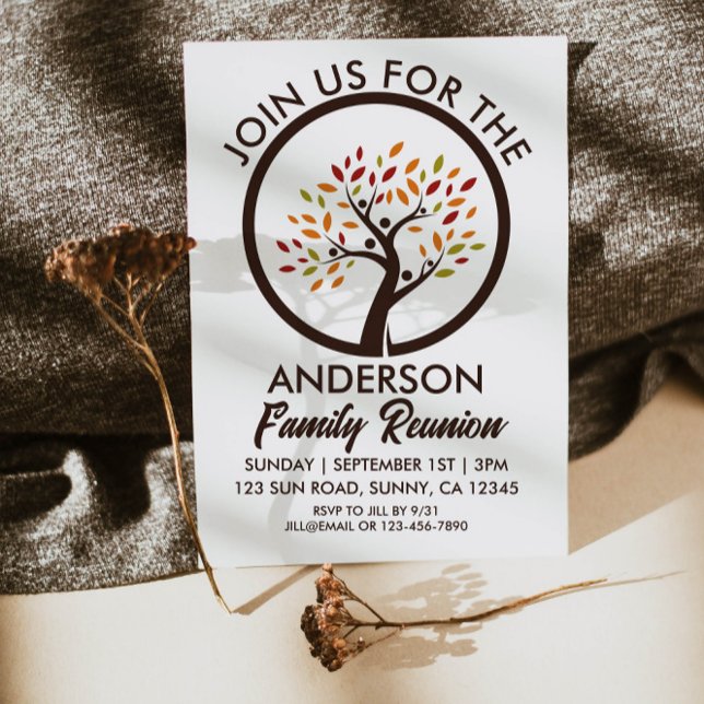 Fall Brown Family Wiedersehen Family Tree Blätter Einladung (Von Creator hochgeladen)