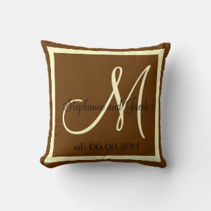 Fall Brown und Cream Wedding Sake Kopfkissen Kissen