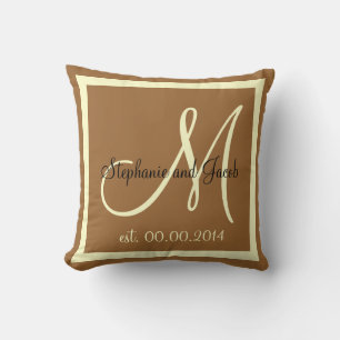 Fall Brown und Cream Wedding Sake Kopfkissen Kissen