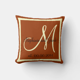Fall Brown und Cream Wedding Sake Kopfkissen Kissen