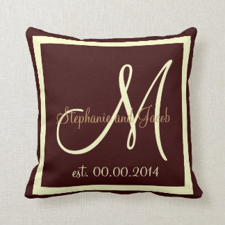 Fall Brown und Cream Wedding Sake Kopfkissen Kissen
