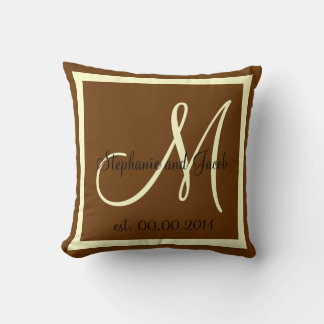 Fall Brown und Cream Wedding Sake Kopfkissen Kissen