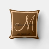 Fall Brown und Peach Pink Wedding Sake Kissen