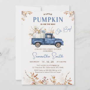 Fall Brown Wildblumen Pumpkin Truck Kinderdusche Einladung