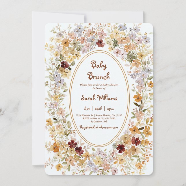 Fall Brunch Baby Shower Invitation (Devant)