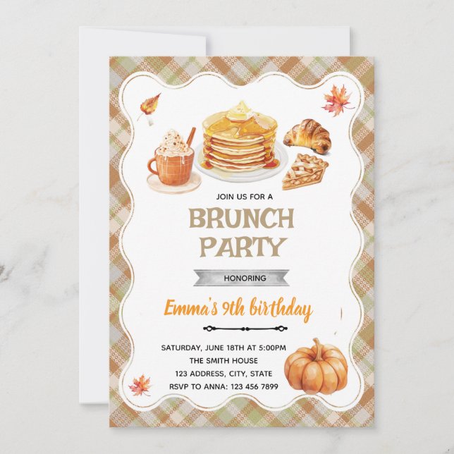 Fall brunch party invitation (Devant)