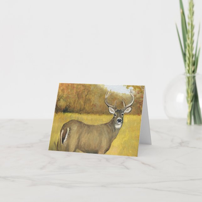 Fall Buck Art Notecard Karte (Vorderseite)
