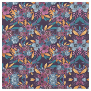 Fall Burgund Marine Mustard Wasserfarbe Blume Art Stoff