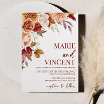 Fall Burgund Wasserfarbenflorale Blume Hochzeit