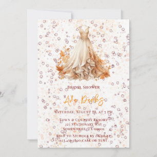 Fall Burgundy Orange Blumenkleid Brautparty Einladung