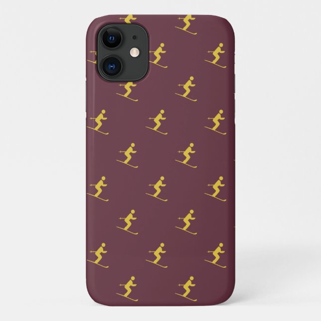 Fall Burgundy Skier Case-Mate iPhone Case-Mate iPhone Hülle (Rückseite)