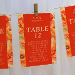 Fall Burnt Orange Floral Wedding Tischnummer<br><div class="desc">Fall Burnt Orange Bloral Hochzeit Tischnummer. Matching-Elemente verfügbar.</div>
