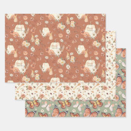 Fall Butterfly BOHO Bläserner Erntedank Geschenkpapier Set