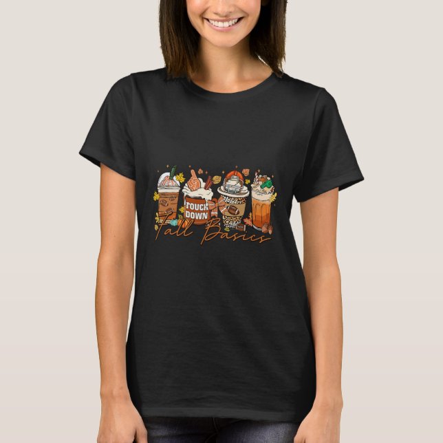 Fall Bysics Erntedank Footbyll Fall Kaffeepumpe T-Shirt (Vorderseite)