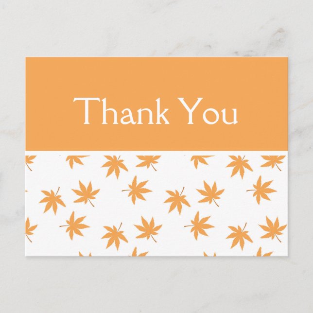 Fall c gelbe Blätter Gastgeschenk Hochzeit danke Postkarte (Vorderseite)