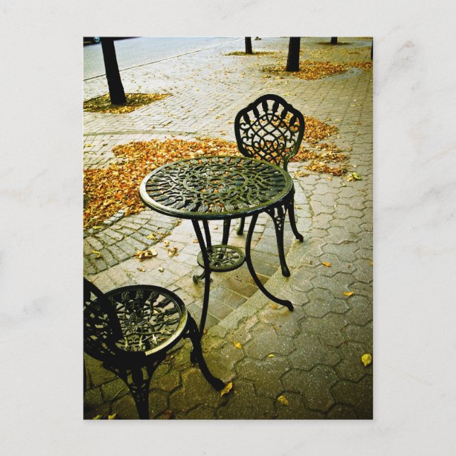 Fall Cafe Patio 02 Postkarte (Vorderseite)