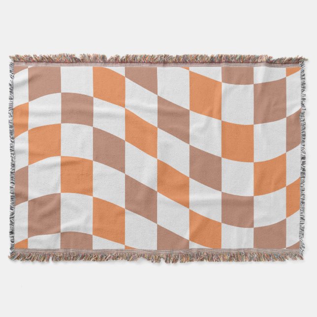 Fall Checkered Fringe Throw Blanket Decke (Vorderseite)