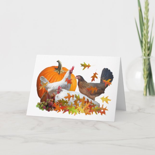 Fall Chickens Card Karte (Vorderseite)