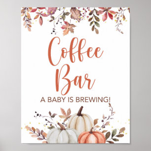 Fall Coffee Bar a Baby Braut Dusche Schild