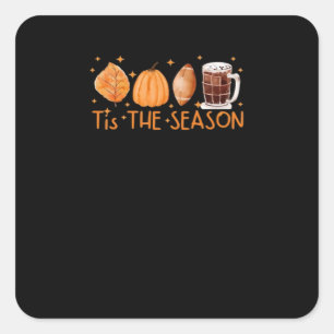 Fall Coffee Niedlich Lover Halloween Pumpkin Latte Quadratischer Aufkleber
