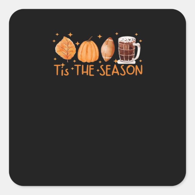 Fall Coffee Niedlich Lover Halloween Pumpkin Latte Quadratischer Aufkleber (Vorderseite)
