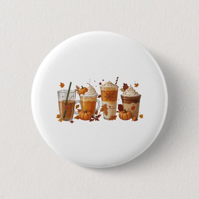Fall Coffee Pumpkin Button (Vorderseite)