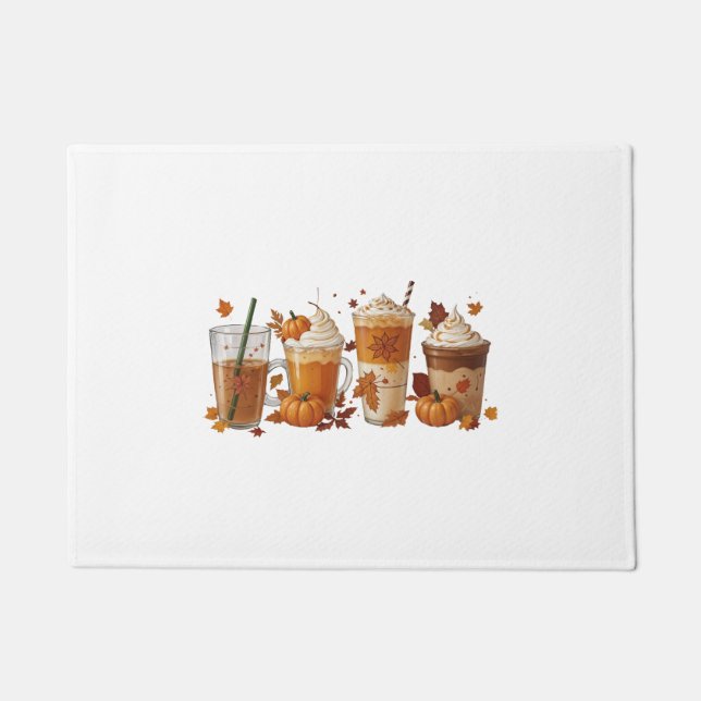 Fall Coffee Pumpkin Fußmatte (Vorderseite)
