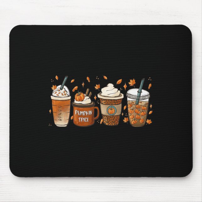 Fall Coffee Pumpkin Gewürz Junkie Latte Herbst Cof Mousepad (Vorne)