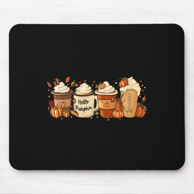 Fall Coffee Pumpkin Gewürz Latte Drinks Herbst als Mousepad (Vorne)