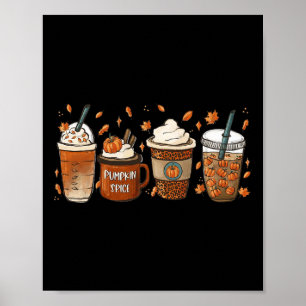 Fall Coffee Pumpkin Gewürz Latte Iced Warm Cosy Au Poster