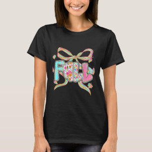 Fall Coquette Bow Pumpkin Erntedank Herbstleav T-Shirt
