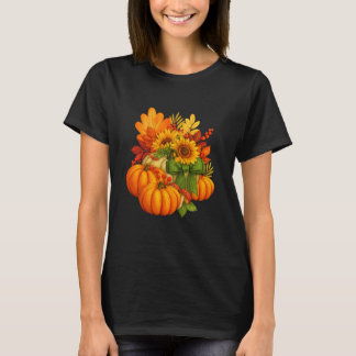 Fall Core Thanksgiving Pumpkin Sunflower Autumn Ho T-Shirt