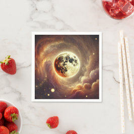 Fall Cosmic Harvest Moon Découpage Napkins Serviette