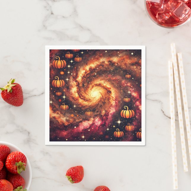 Fall Cosmic Pumpkin Gewürz Découpage Napkins Serviette (Beispiel)