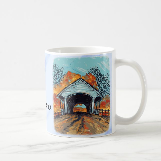 Fall Covered Bridge Kaffeetasse (Rechts)
