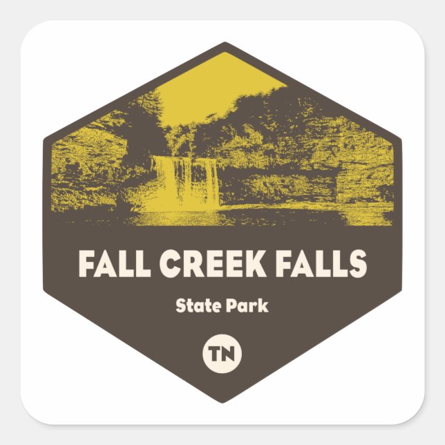 Fall Creek Falls Staat Park, Tennessee Quadratischer Aufkleber (Vorderseite)