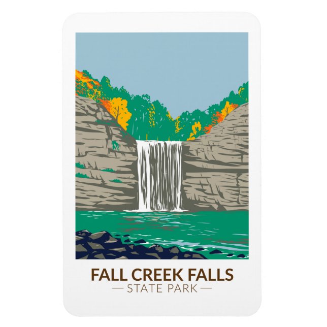 Fall Creek Falls Staat Park Tennessee Vintag Magnet (Vertikal)